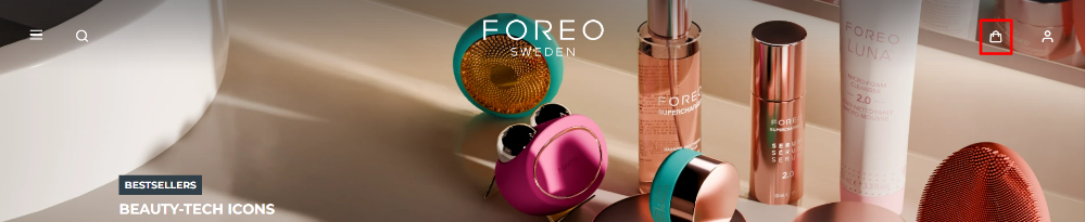 The Foreo website and different products they offer