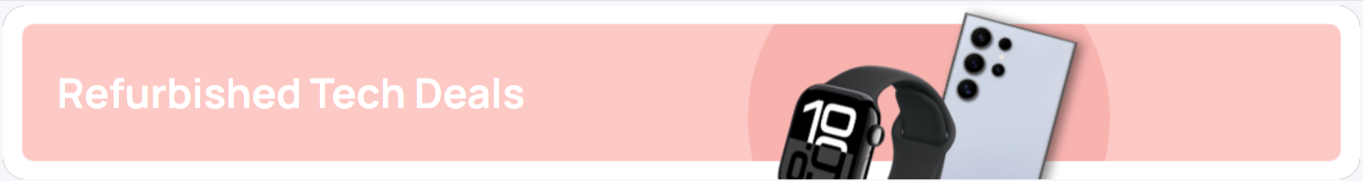 The 4Gadgets Deals page banner with the words "Refurbished Tech Deals"