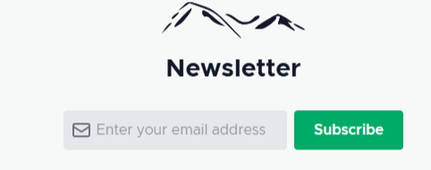 Newsletter registration on a white background