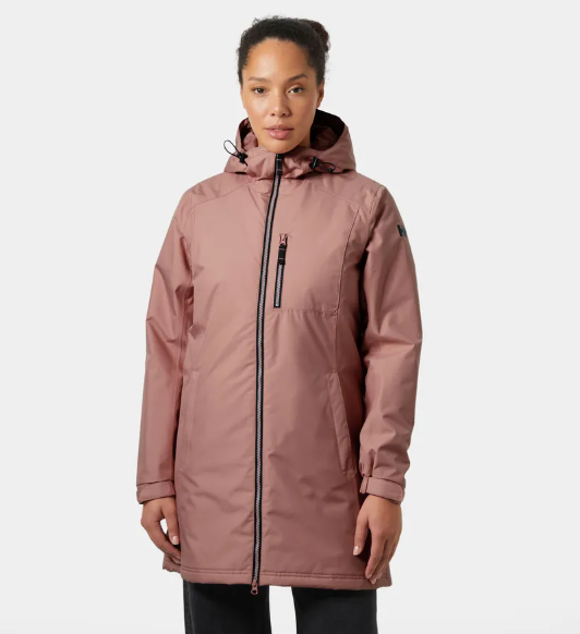 Women’s winter coats and jackets: A model wearing the Long Belfast Winter Jacket