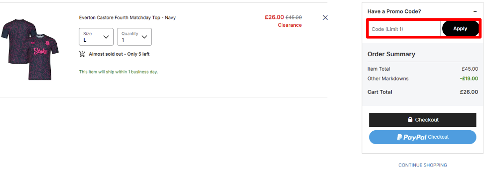 Paste your promo code in the red box to get your discount