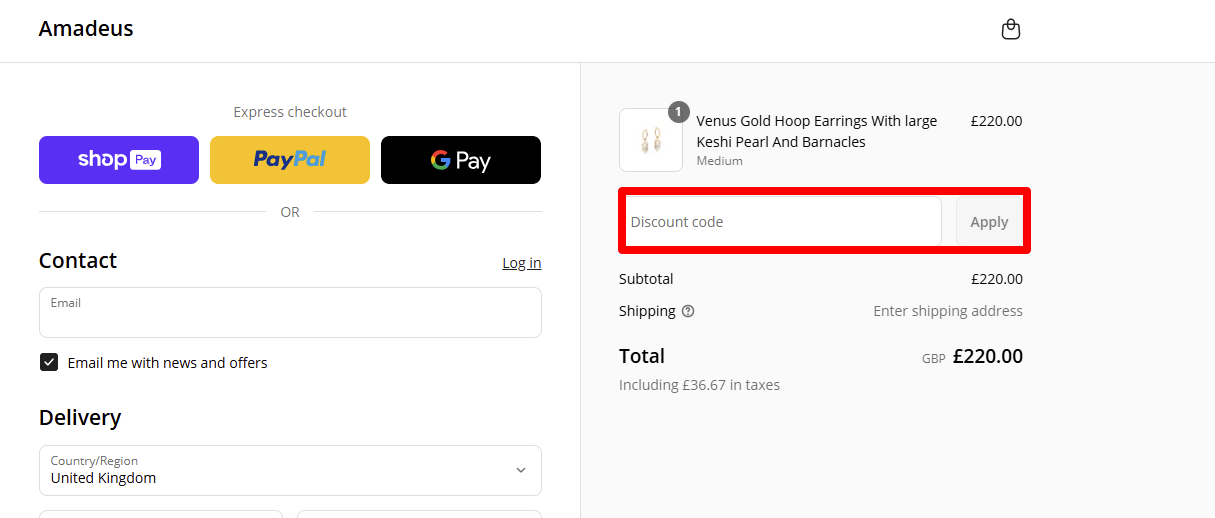 Paste your discount code to redeem your offer