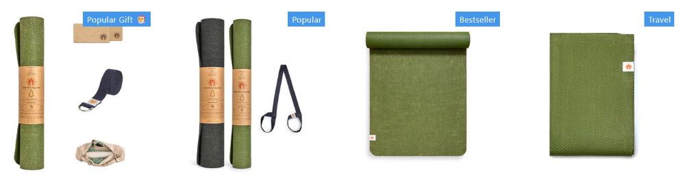 Eco-friendly Complete unity yoga yoga mats, straps, blocks and accessories in green and black for studio and travel use.