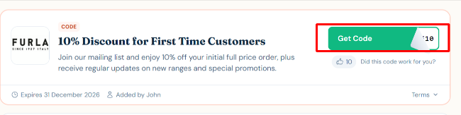 receive a 10% discount offer as a new Furla customer today