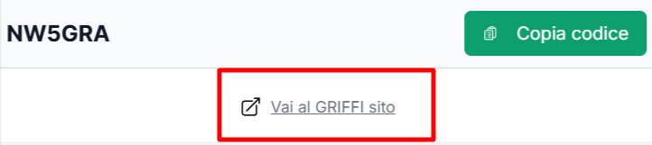 collegamento al sito ufficiale GRIFFI dove poter inserire un codice sconto GRIFFI