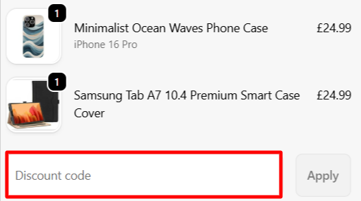 The Case Happy checkout page