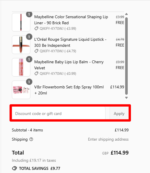 Paste your code to redeem your discount