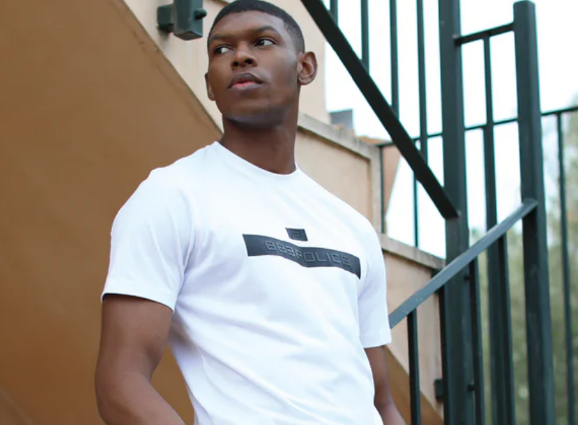 A model wearing a shirt from the 883 Police catalogue