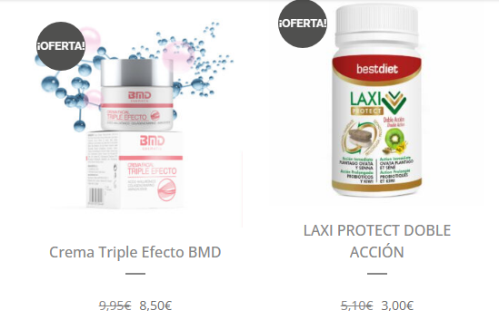 productos alimenticios y complementos de la marca