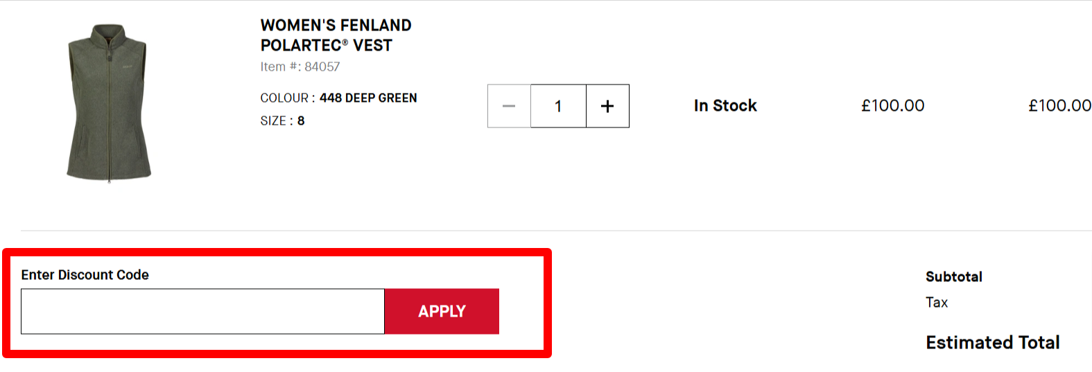 a Musto discount code box for customers to use when shopping