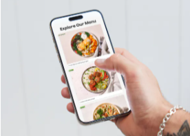 The hand browsing the Frive app