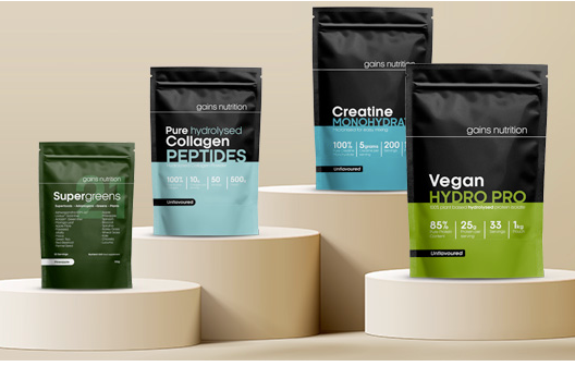 Shop for the range available at Gains Nutrition using your voucher code