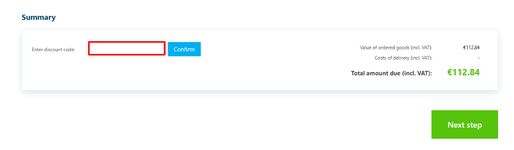 Senetic discount code place highlighted by a red box