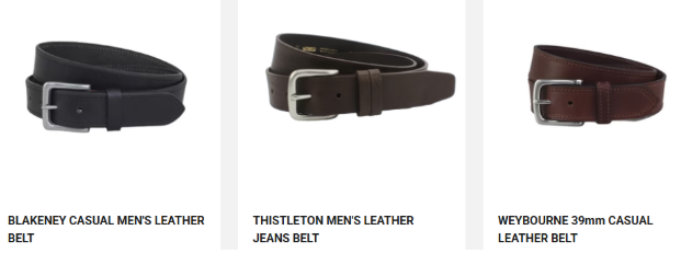 The British Belt Company belts on a white background