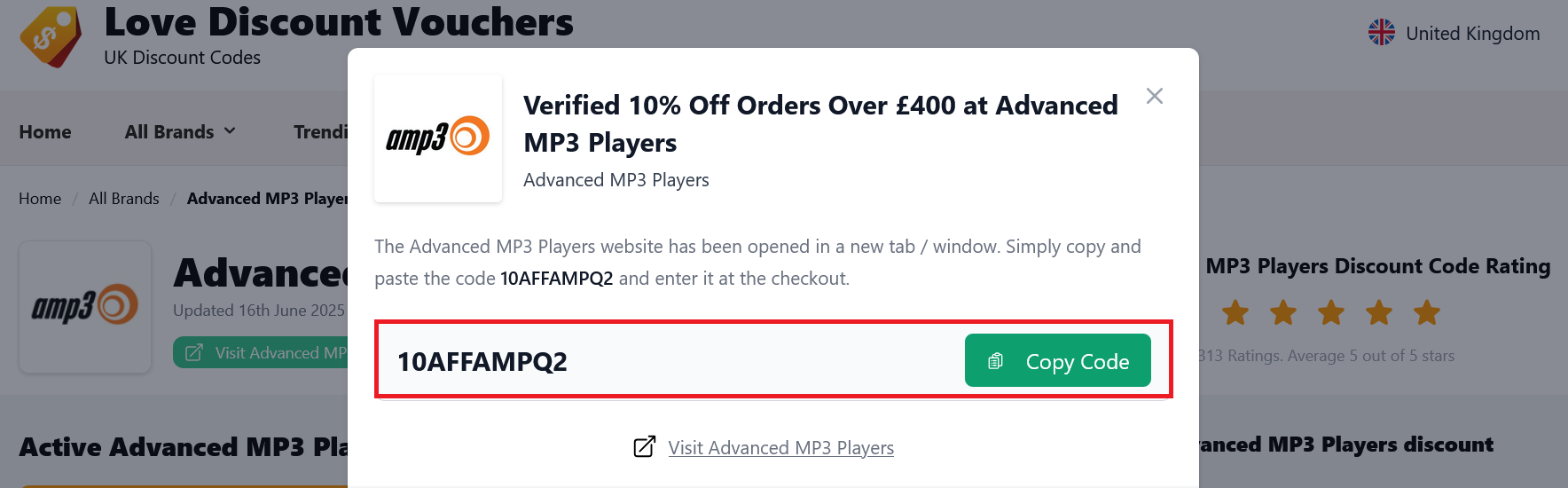 image showing the voucher code you should copy