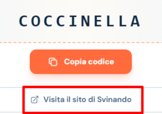 collegamento diretto al sito Svinando dove poter inserire un coupon Svinando