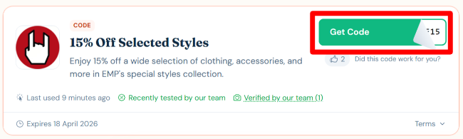 verified 15% discount for selected fashion styles