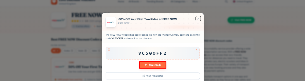 A FREE NOW voucher code on Love Discount Vouchers