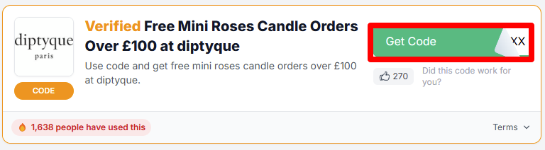 Get your code by clicking in the red box