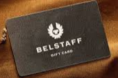 Belstaff gift card on a brown cloth