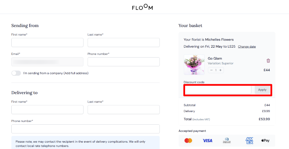 Paste your code in the red box to get a discount