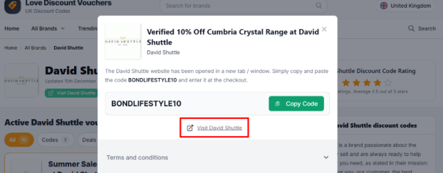 as show the red box will redirect to the David Shuttle website