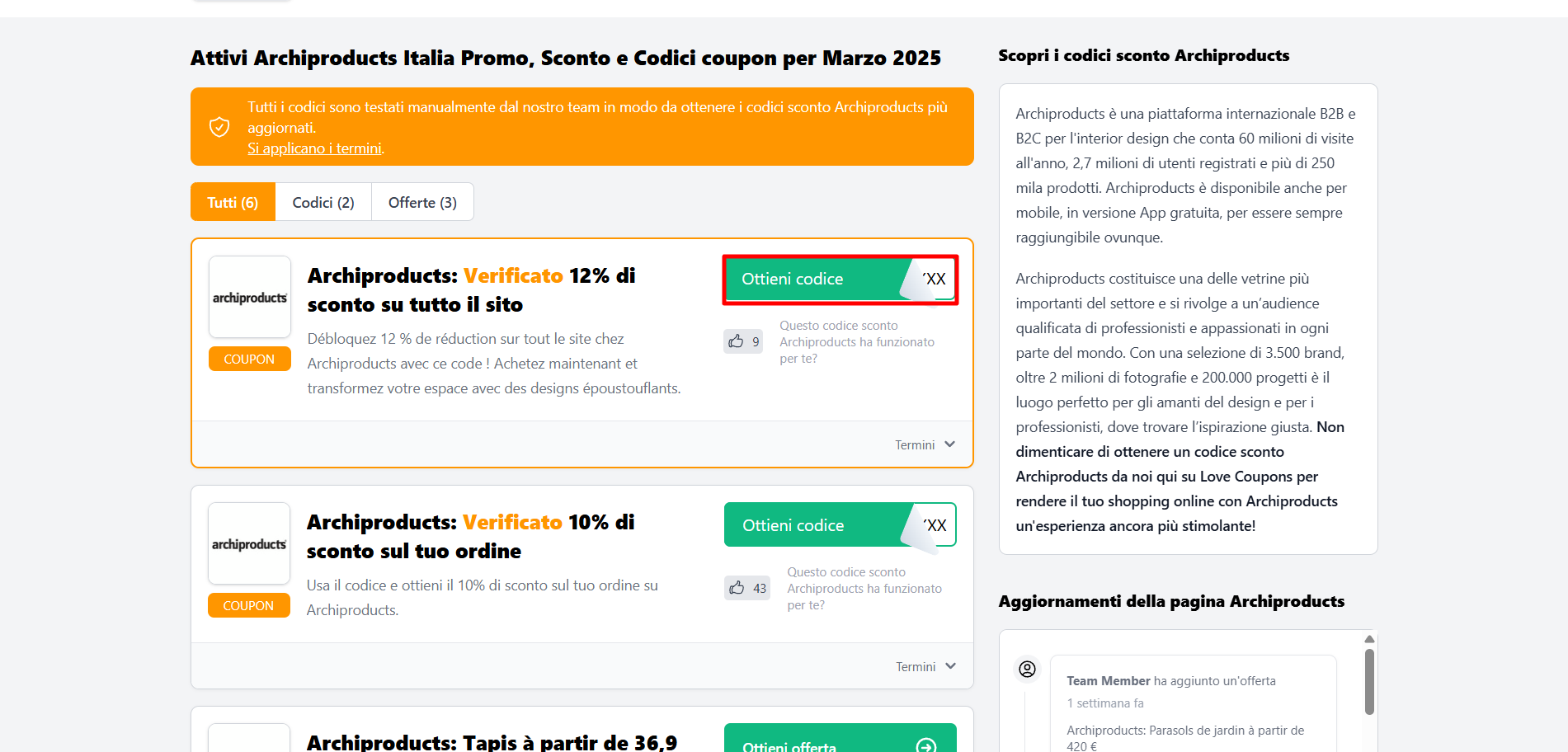 codice sconto Archiproducts da poter prelevare dalla lista per poi risparmiare in maniera conveniente