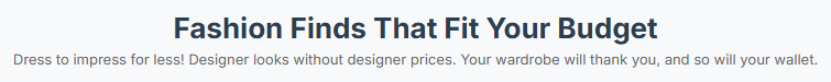 The fashion clearance page banner from the Bargain Fox website