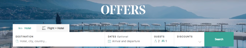 The Iberostar Offers Page with the holiday booking bar