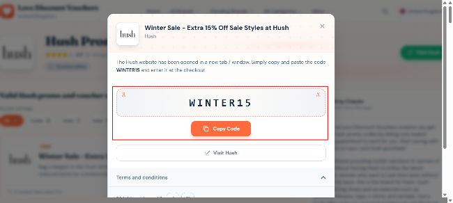 verified Hush voucher offer revealed for customers to use