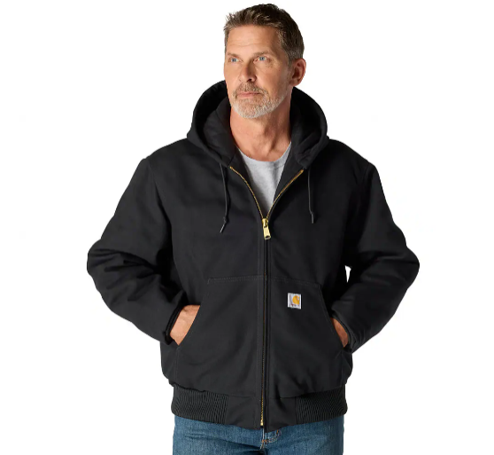 Jackets for fall and winter: A model wearing the black Flannel-Lined Active jacket