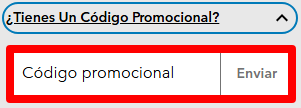 casilla para introducir el cupón de columbia para un descuento en el precio