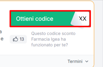 codice sconto Farmacia Igea visibile da poter prelevare per utilizzarlo successivamente