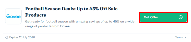 A box will show the Govee discount code to use on your purchase