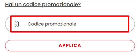 carrello del sito Pittarello dove poter inserire ed applicare un codice sconto Pittarello