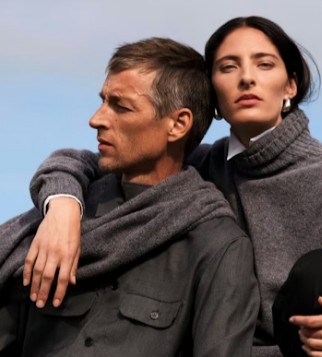 A charcoal wool jacket on promotion