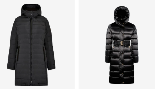 {Coes womenswear black winter warm jackets in two selections
