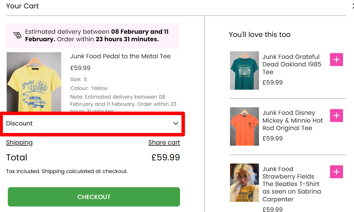 code box provided to enter or paste discount code from our site