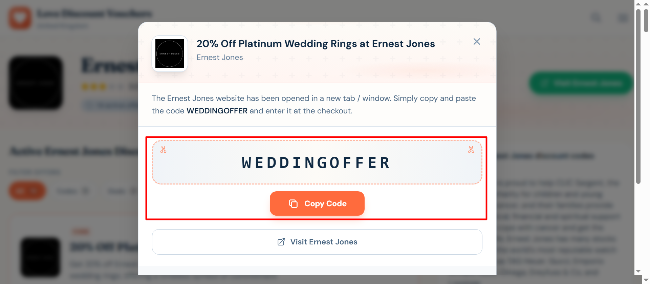 a revealed Ernest Jones discount voucher from Love Discount Vouchers