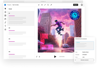 iage showing another one of InVideo's functions