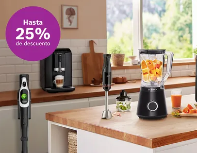 promociones bosch sobre una mesa con productos y un 25% de descuento