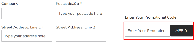 A box where you can add your Case Luggage promo code to redeem it