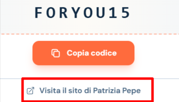 link di collegamento su cui cliccare per poter acquistare capi a basso prezzo con dei codici promozionali Patrizia Pepe