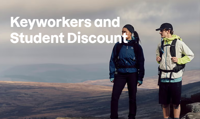 The Berghaus student and key worker discount banner from their website.