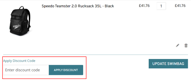 A box where you can add your Allens Swimwear promo code to redeem it