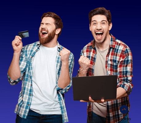 Two students happy to save on their Drones Direct order.