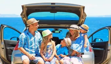 A family enjoy their outing