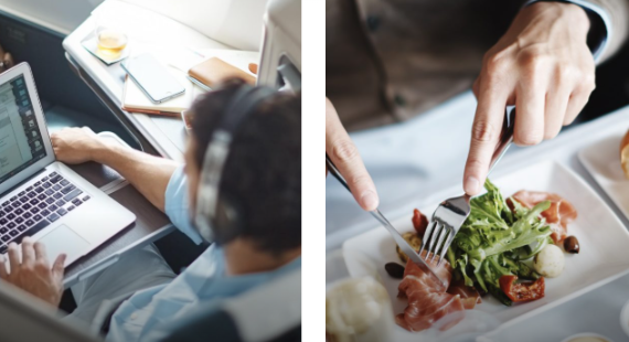 Cathay Pacific free work space and dining experences for customers