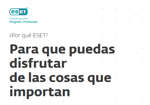 imagen de la web de eset software de logo y frase sobre fondo blanco