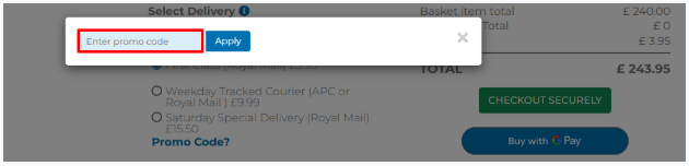 A box where you can add your Into the Blue promo code to redeem it